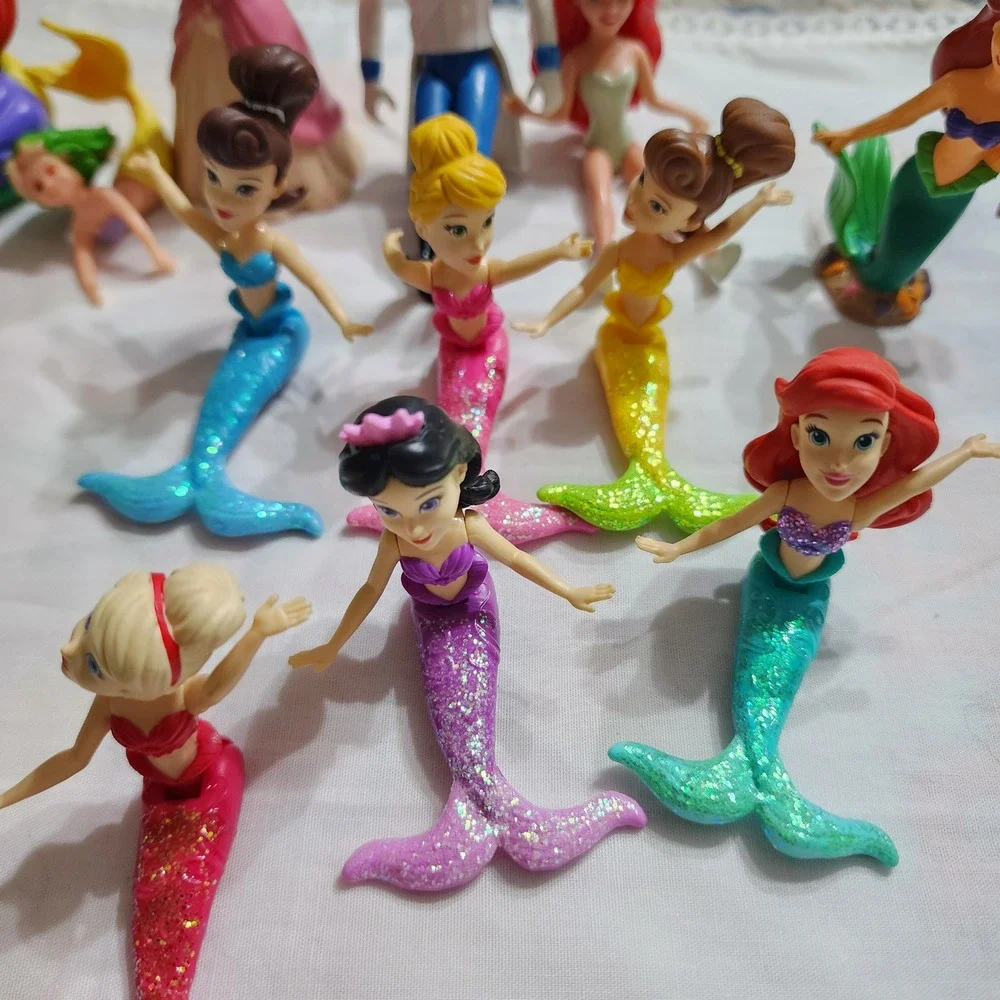 Disney The Little Mermaid Figure Lot Ariel King Triton Prince Eric Sisters Duck